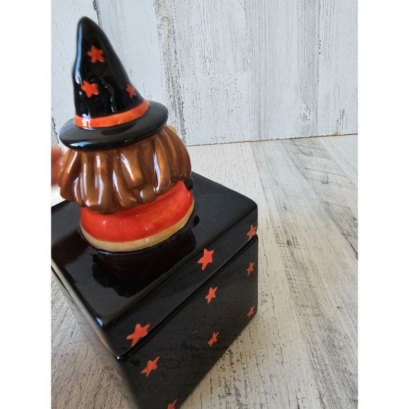 Ceramic witch shabby chic box Halloween decor unique - Picture 4 of 9